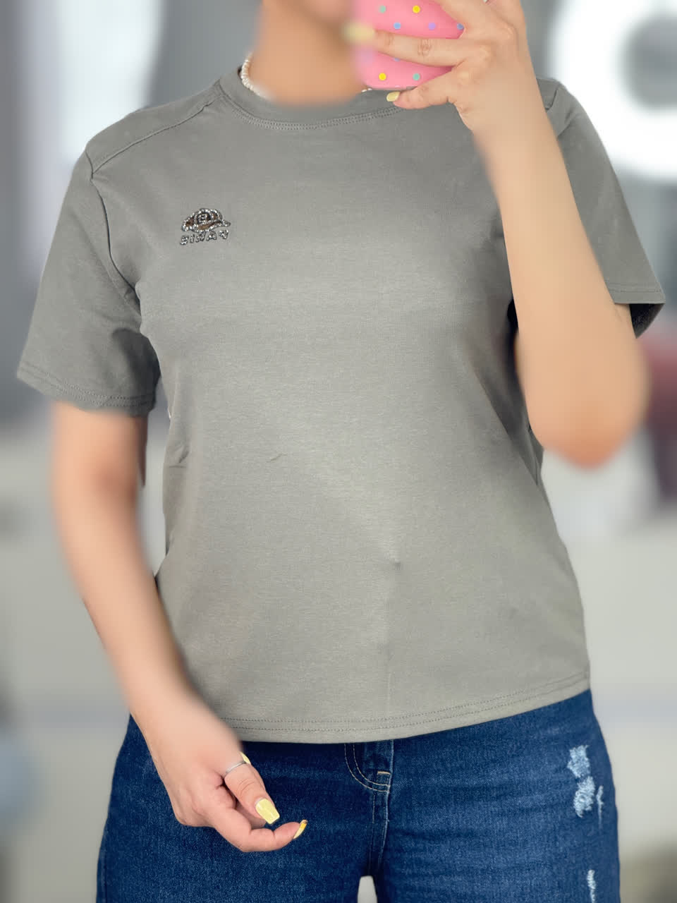 تیشرت تک نگینی طرح کلاه کد ۲۲۵۲
